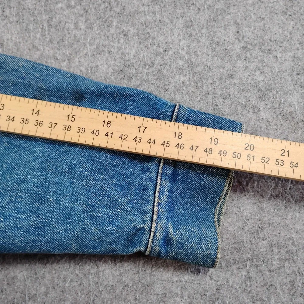 Vintage Bay‎ Horse Mens Vintage Denim Trucker Jacket Blue Medium Wash Cotton S